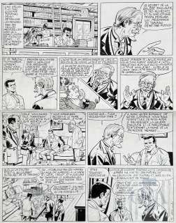 Attanasio / Bob Morane. Planche Originale N°9 de L’album T10 "La Galère Engloutie" Illustrant La Scène Ou Le Professeur Explique À Bob Le Secret Du Tableau de Fosco. Encre de Chine Signée Vers 1994. Tbe+. 36 X 50 Cm |  | Dagoty