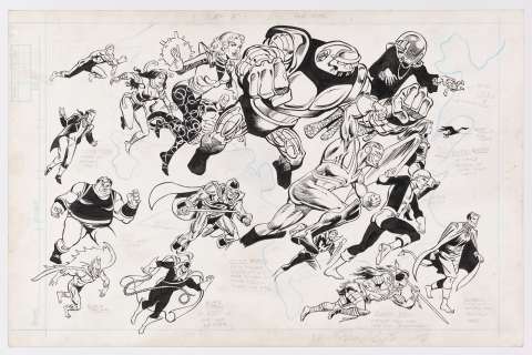 OFFICIAL HANDBOOK OF THE MARVEL UNIVERSE BULLPEN ARCHIVES ORIGINAL ART. | Hake’s
