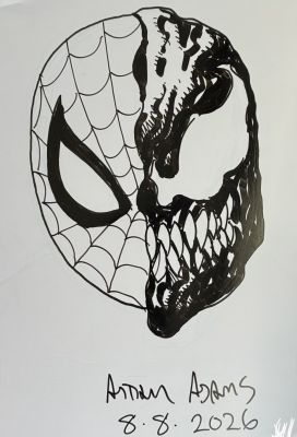 For sale $1100 negotiable ! Art Adams sketch of Spider-Man with symbiote taking over! Sketched inside of comic ‘The Mini Marvel Art of Arthur Adams ! Pencilled/Inked/Signed by Art Adams!
