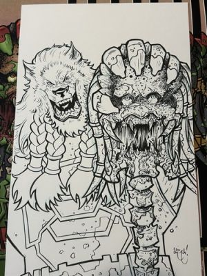 BATTLE BEAST VS PREDATOR INVINCIBLE 11x17 Original Art CHRIS MCJUNKIN 2026 NEW! | eBay US (Buy It Now)