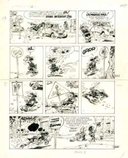FRANQUIN Gaston Lagaffe Un gaffeur sachant gaffer Encre de Chine pour | Millon