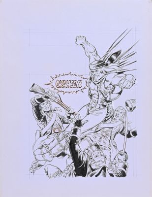 MITTON, Jean-Yves... - Lot 255 - MITTON, Jean-Yves (né en 1945) Blek le Roc, illustration...