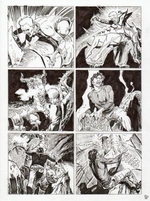 Bruno Brindisi | Tavola originale per Dampyr 209, il celebre crossover con Dylan Dog ‘L’indagatore dell’incubo’. Cm.30 x 40. Anno 2017. Pagina 88. alcuni layout sul retro. | Art e Fumetto
