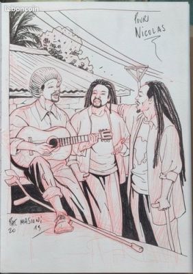 PAT MASIONI dessin original art Israel Vibration music sketch | eBay Europe (Buy It Now)