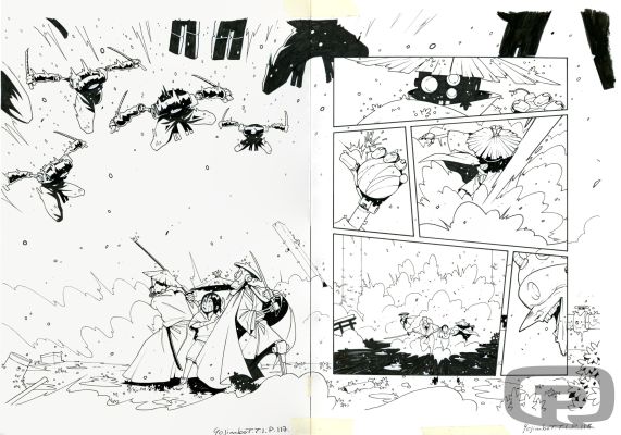Sylvain Repos | Yojimbot, Volume 1, Double Page 117-118 - Original Artwork by Sylvain Repos | Pulp’s Art