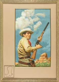 Stanley Borack - Cowboy Painting Original Art (undated). A great looking painting set in the Wild West. - | Heritage