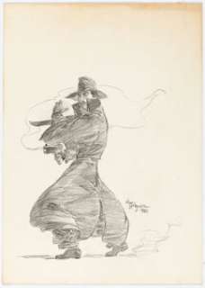 Michael Kaluta - The Shadow Sketch Illustration Original Art (1980).... | Heritage