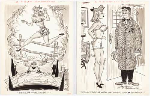 Machamer, Jefferson - Jefferson Machamer - Humorama Single Panel Gag Cartoon Illustrations Original Art Group of 6 (Humorama, 1955-1972).... (Total: 6 Original Art)