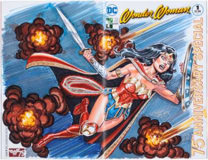 Ordway, Jerry | Jerry Ordway Wonder Woman 75th Anniversary Special #1 Hero Initiative Edition Sketch Cover Original Art Signature ... | Heritage