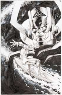 Unidentified Alternative Art Comic Artist | Jim Jimenez - Silver Surfer and Galactus Specialty Illustration Original Art (2021).... | Heritage