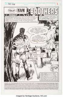 Harris, Mike - Mike Harris and Jimmy Palmiotti The ‘Nam #76 Splash Page 1 Original Art (Marvel, 1993)....