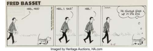 Graham, Alex - Alex Graham Fred Basset Daily Comic Strip Original Art dated 9-15-81 (Field Newspaper Syndicate, 1981)....