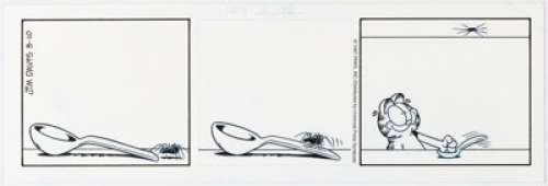 Davis, Jim | Jim Davis Garfield Daily Comic Strip Original Art dated 3-10-97 (PAWS/Universal Press Syndicate, 1997).... | Heritage