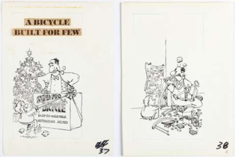 Aragonés, Sergio | Sergio Aragonés MAD Stew Complete 6-Page Story "A Bicycle Built For Few" Original Art (Warner Books, 1978).... (Total: 6 Original Art) | Heritage