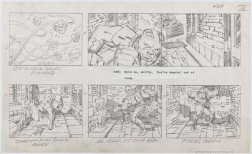 Kirby, Jack | Jack Kirby Fantastic Four "The Frightful Four" Storyboard #21 Original Animation Art (DePatie-Freleng, 1978).... | Heritage