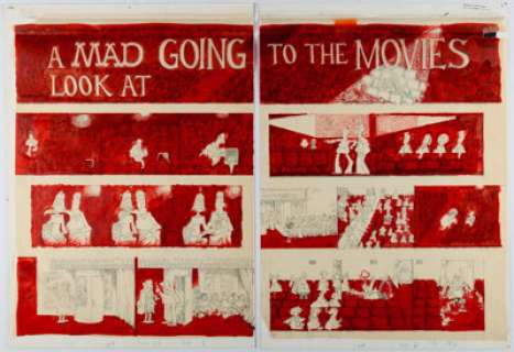Aragonés, Sergio | Sergio Aragonés MAD Magazine #269 Complete 2-page Story "A MAD Look at Going to the Movies" Original Art (EC, 1987... (Total: 2 Original Art) | Heritage