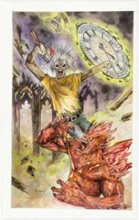 Fleming, Tom - Tom Fleming Iron Maiden: Legacy of the Beast - Night City - Volume Two Unpublished Cover Painting Original Art (He...