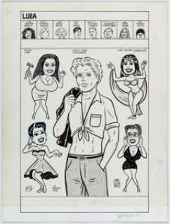 Hernandez, Gilbert | Gilbert Hernandez Luba #8 Inside Front Cover Illustration Original Art (Fantagraphics, 2004).... | Heritage