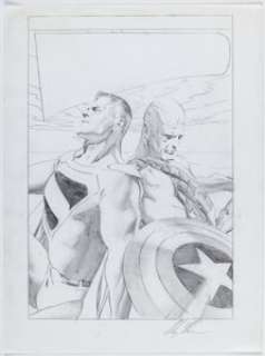 Ross, Alex | Alex Ross Wizard Millennium Edition: Alex Ross Superman and Captain America Preliminary Cover Original Art (Wizard... | Heritage