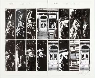 Gaydos, Michael - Michael Gaydos Alias #27 Double Page Spread 14-15 Original Art (Marvel, 2003)....