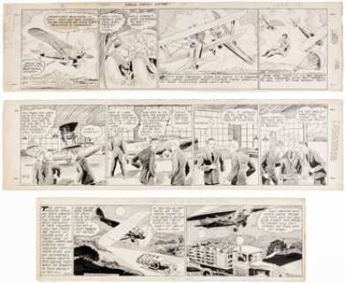 Hal Forrest and Reynold Brown - Tailspin Tommy Daily Comic Strip Original Art Group of 3 (Bell Syndicate, 1931-1933)... (Total: 3 Original Art)