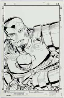 Michael Golden Marvel Vision Iron Man Illustration Original Art (Marvel, c. 1996). | Heritage