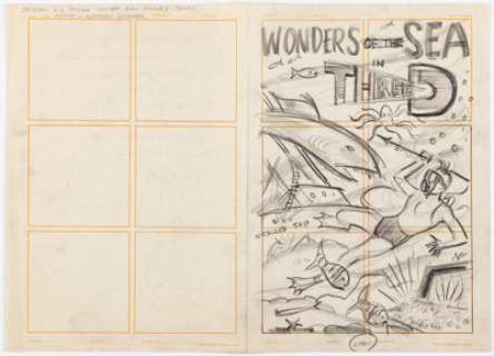 Warren Kremer (attributed) Wonders of the Sea in Three-D Cover Unpublished Preliminary Original Art (Harvey, c. 1950-60s). | Heritage