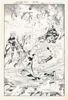 Ray Snyder [Drew Johnson printed blue lines] Sensation Comics Featuring Wonder Woman #6 Splash Page 16 Original Art (DC, 2015).