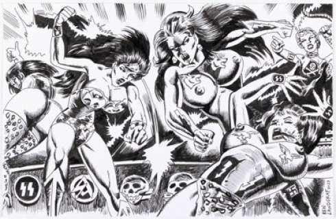 Ken Landgraf - Giganta And Wonder Woman Battle Illustration Original Art (2023).