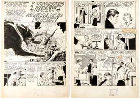Leonard Starr My Greatest Adventure #2 "I Tracked the Beast of Montrouge Forest!" Story Page Original Art Group of 6 (DC, 1955). (Total: 6 Original Art) | Heritage