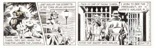 Sy Barry The Phantom Daily Comic Strip Original Art dated 10-1-88 (King Features Syndicate, 1988).