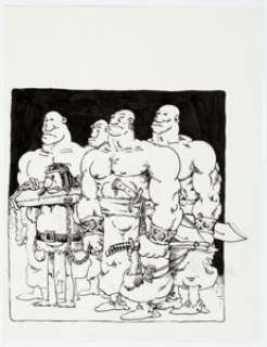 Sergio Aragonés - Groo with Prison Guards Illustration Original Art (undated). | Heritage