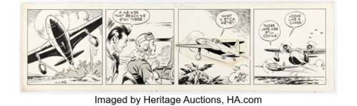 Gladys Parker Flyin‘ Jenny Daily Comic Strip Original Art dated 1-1-42 (Bell Syndicate, 1942).