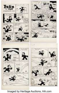 Otto Messmer Felix the Cat #1 "Rainbow’s End" Near Complete Story Original Art Group of 11 (Dell, 1948). (Total: 11 Original Art) | Heritage
