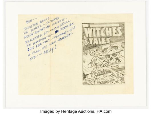 Warren Kremer Witches Tales #20 Cover Preliminary Original Art (Harvey, 1953). | Heritage