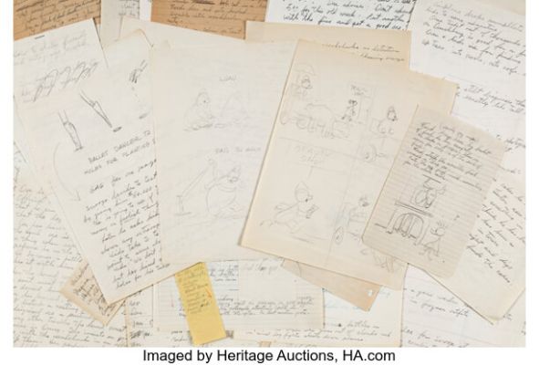 Carl Barks - Handwritten Story Ideas / Notes and Sketches Preliminary Original Art Group of 50+ (c. 1950s-1960s). (Total: 61 Original Art) | Heritage