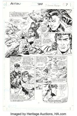 Jackson "Butch" Guice and Denis Rodier Action Comics #700 Superboy Story Page 7 Original Art (DC, 1994).