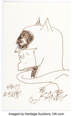 Bob Kane - Batman Sketch Original Art (1992). | Heritage