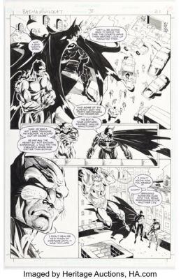 Sergio Cariello and Art Thibert Batman / Wildcat #3 Story Page 21 Original Art (DC, 1997).