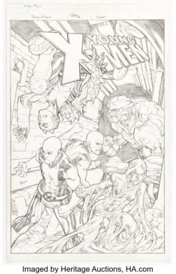 Michael Ryan Young X-Men #8 Cover Original Art (Marvel, 2008).