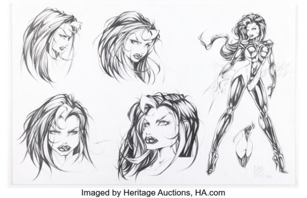 Armando Huerta - Cartoon Study Illustrations Original Art (1993).