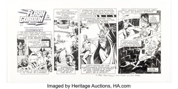 Jim Keefe Flash Gordon Sunday Comic Strip Original Art 9-2-01 (King Features Syndicate, 2001).