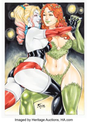 Fred Benes - Harley Quinn and Poison Ivy Illustration Original Art (2018).