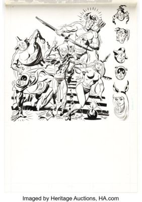 Joe Orlando Who’s Who: The Definitive Directory of the DC Universe #11 Inferior Five Illustration Original Art (DC, 1986). | Heritage