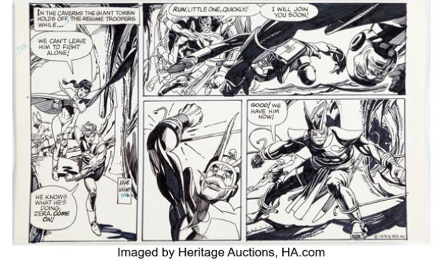 Gil Kane Star Hawks Daily Comic Strip Original Art dated 1-16-78 (NEA, 1978).