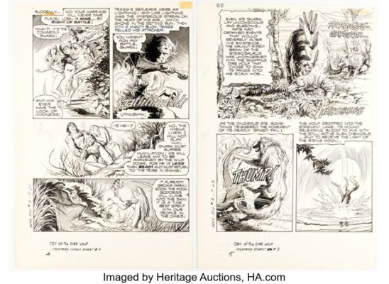 Jesse Santos Mystery Comics Digest #3 1st App Tragg Story Pages 4-5 Original Art (Gold Key, 1972). (Total: 2 Original Art) | Heritage