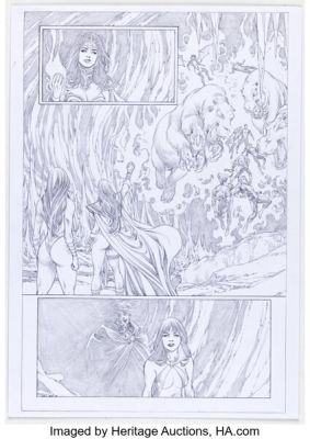 Ediano Silva Vampirella / Dejah Thoris #5 Story Page 13 Original Art (Dynamite Entertainment, 2019).