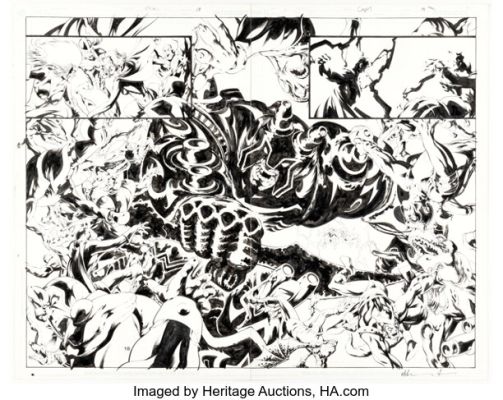 Mike McKone and Cam Smith Superman vs. Darkseid: Apokolips Now! #1 Double Page Spread 18-19 (DC, 2003).