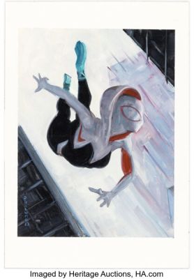 David Palumbo - Spider-Gwen / Ghost-Spider Original Art Expo 2026 Badge Preliminary Illustration Original Art (OAX/Marvel, 2026).