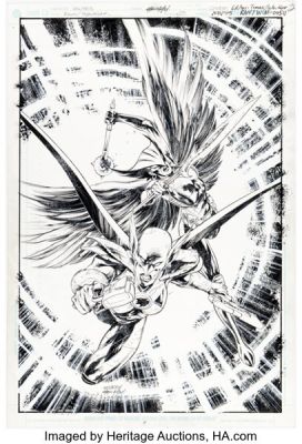 Ivan Reis and Marcelo Campos Rann-Thanagar War #5 Cover Original Art (DC, 2005).